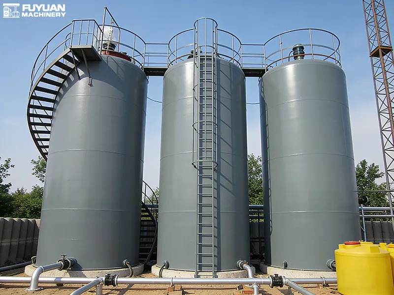 Large Vertical Gasoline Storage Tank
