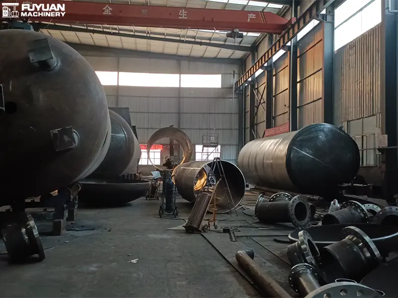 Real View of a Large Oil Tank Processing Workshop