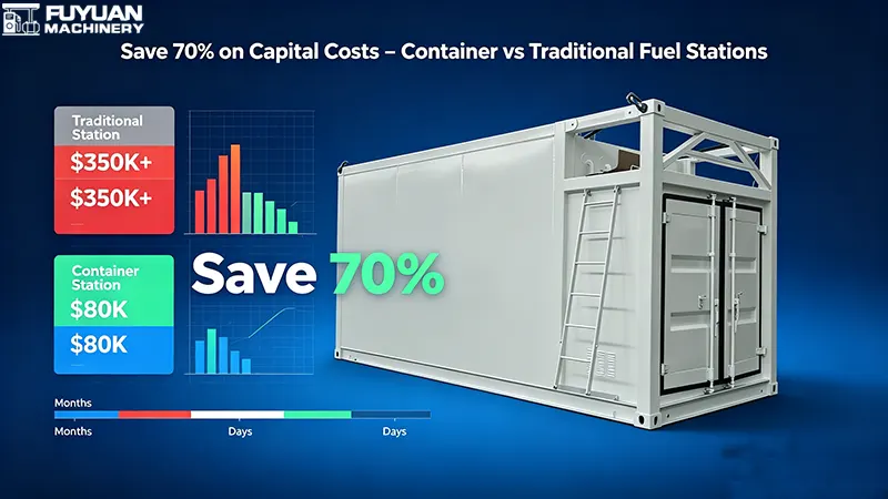 Save 70% on Capital Costs – Container vs Traditional Fuel Stations Save 70% on Capital Costs – Container vs Traditional Fuel Stations